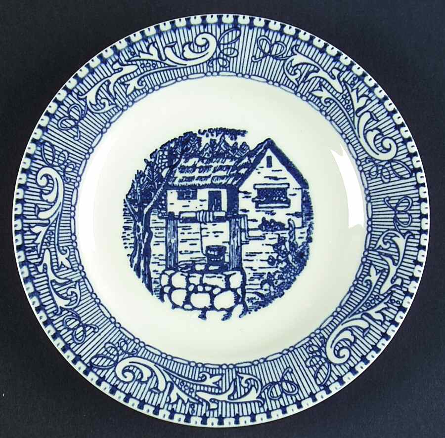 Shakespeare Country Blue (Scrolls) Bread & Butter Plate by Homer Laughlin -1