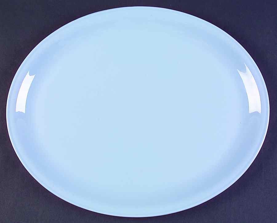 Skytone Blue (Undecorated) 15" Oval Serving Platter by Homer Laughlin -1