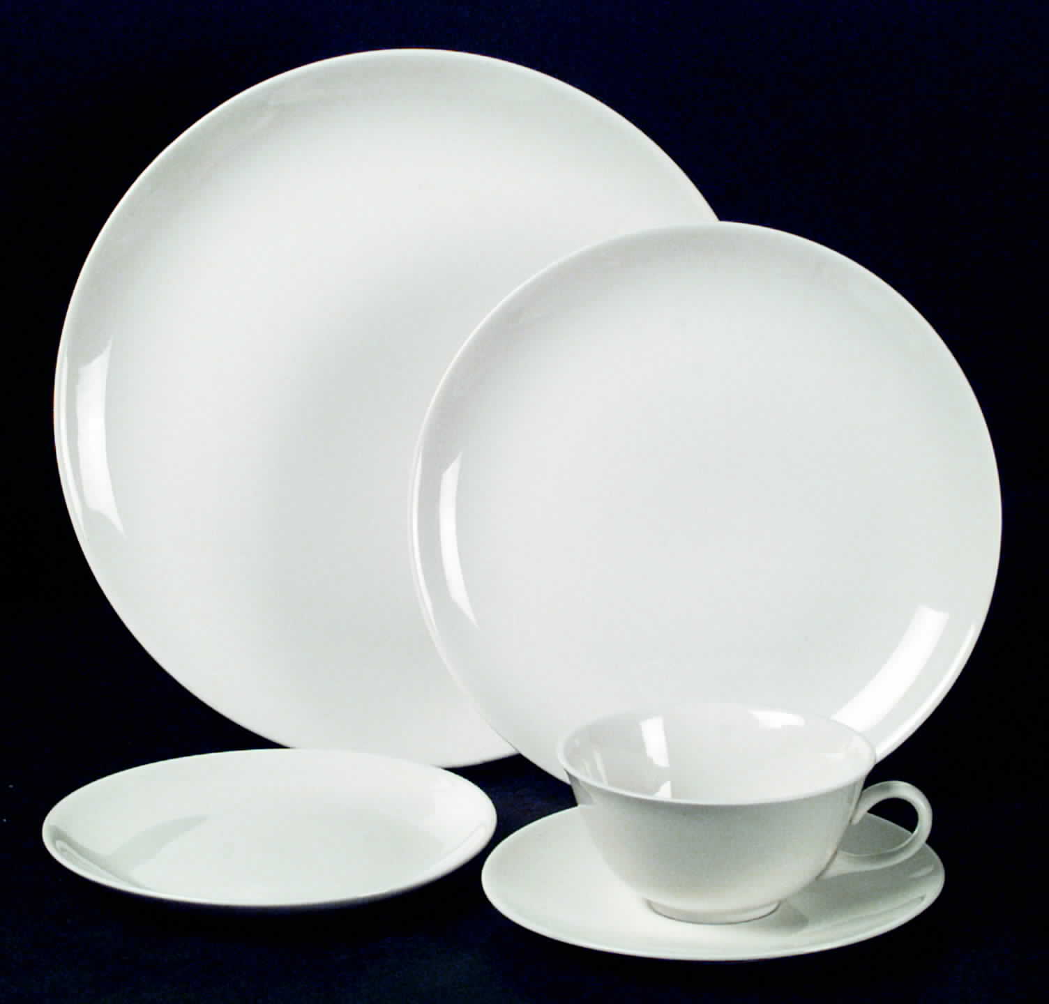 Snow White Flat Cup & Saucer Set by Homer Laughlin -1