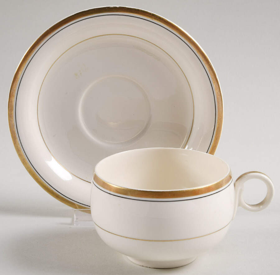 Sovereign Flat Cup & Saucer Set by Homer Laughlin -1
