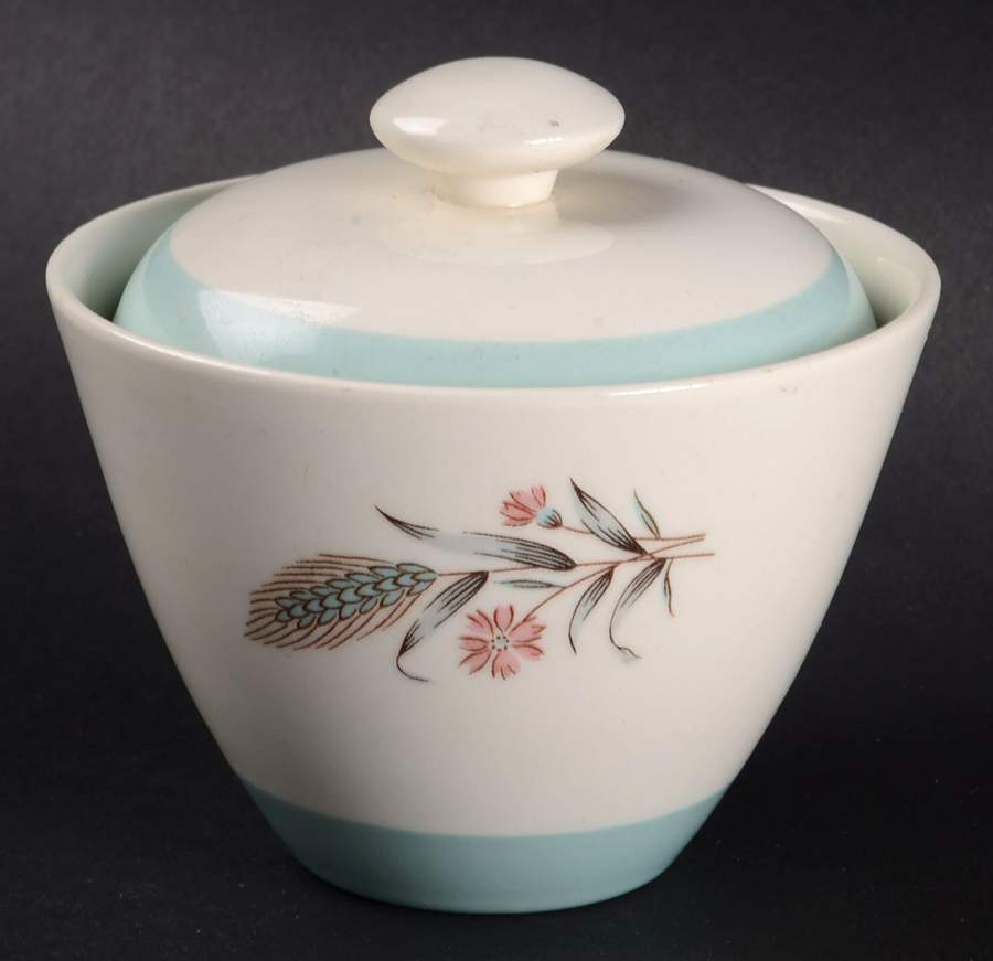 Spring Garden (Band Edge) Sugar Bowl & Lid by Homer Laughlin -1