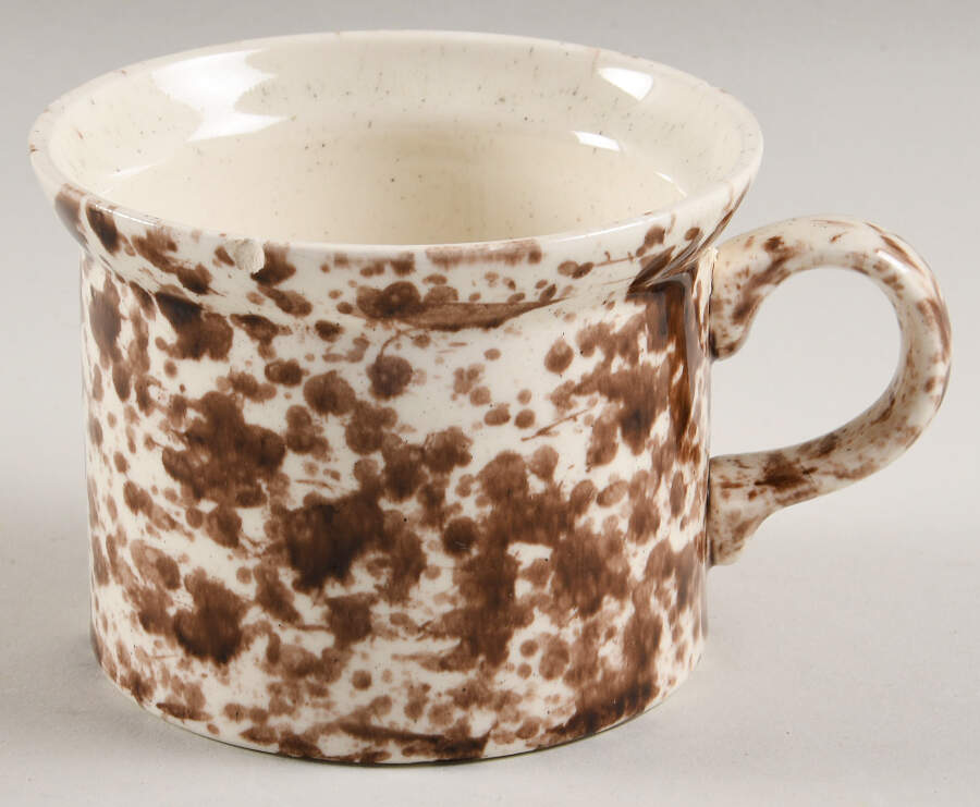 Splatter Brown Flat Cup by Homer Laughlin -1