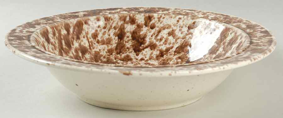 Splatter Brown 9" Round Vegetable Bowl by Homer Laughlin -1