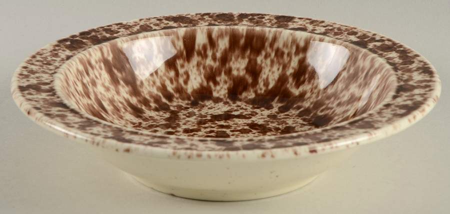 Splatter Brown Rim Cereal Bowl by Homer Laughlin -1