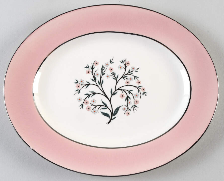 Springtime (Pink Rim, CV32) Relish/Gravy Underplate by Homer Laughlin -1