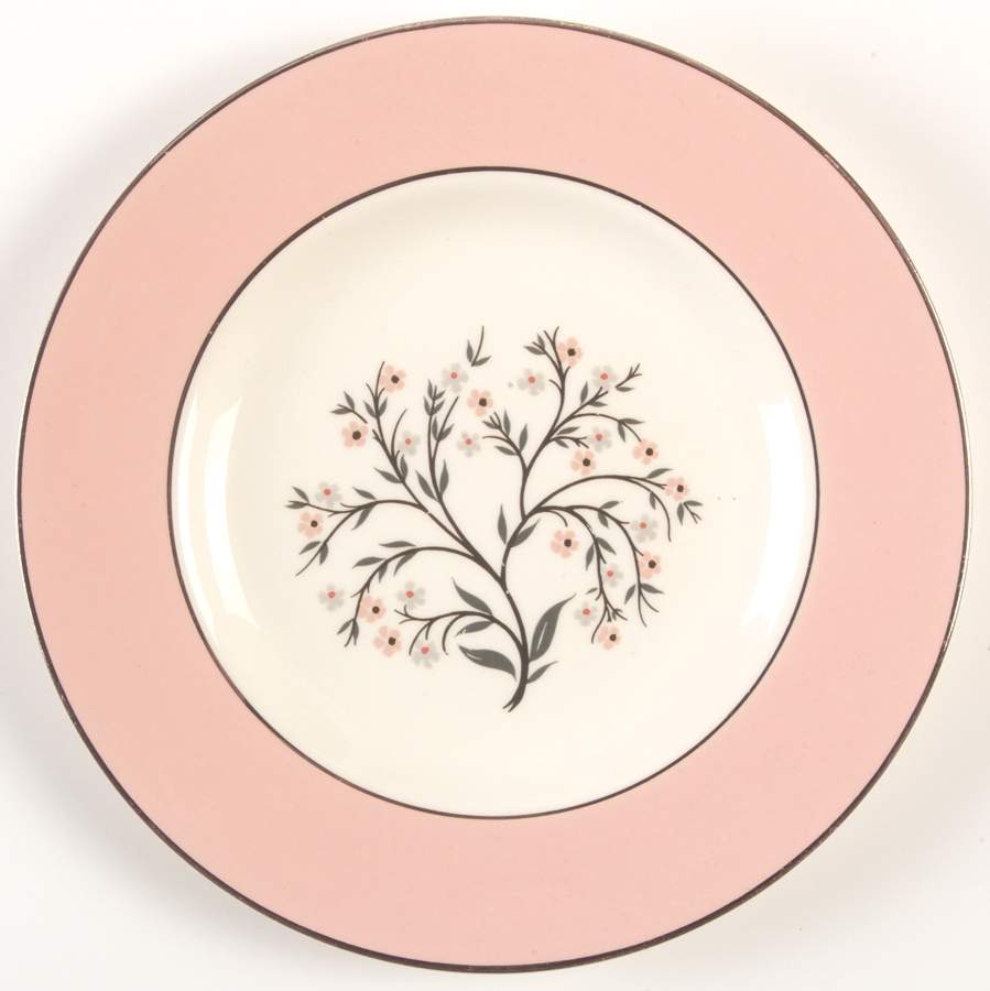 Springtime (Pink Rim, CV32) Dessert/Pie Plate by Homer Laughlin -1