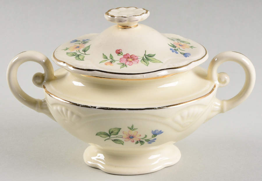 Springtime (Marigold) Sugar Bowl & Lid by Homer Laughlin -1