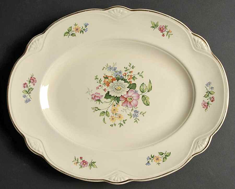 Springtime (Marigold) 13" Oval Serving Platter by Homer Laughlin -1
