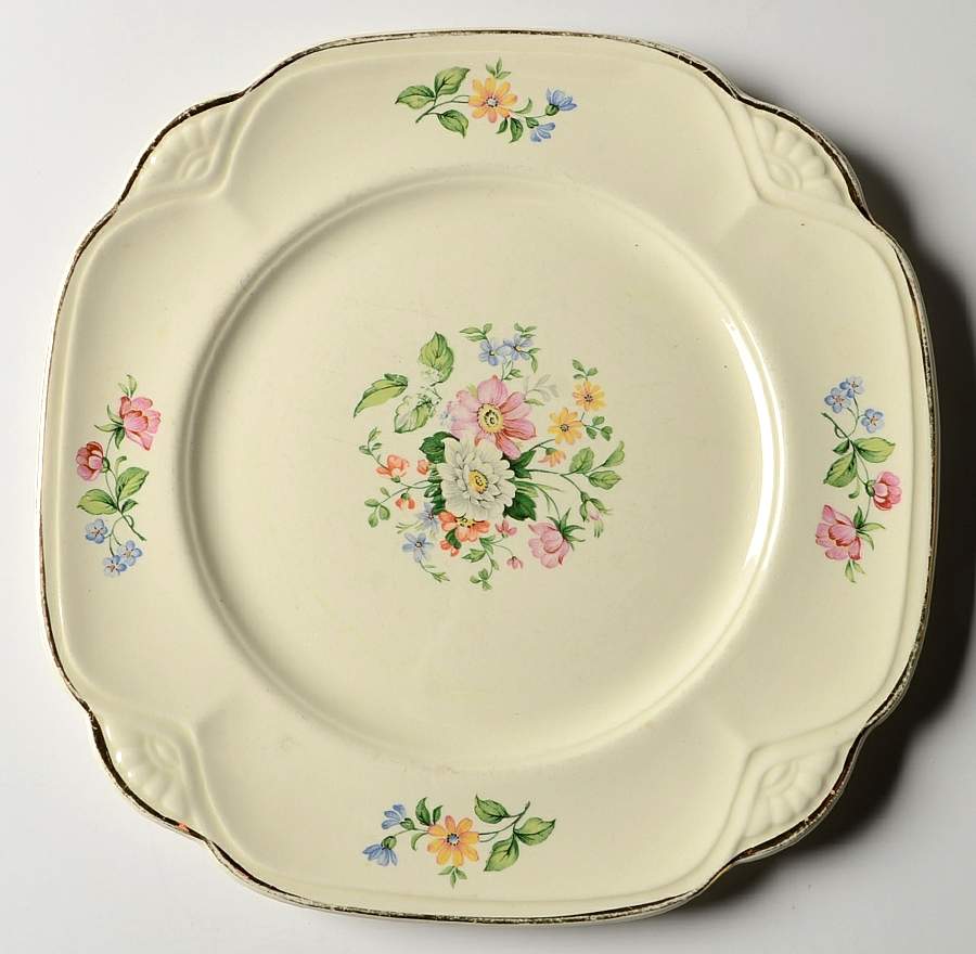 Springtime (Marigold) Square Salad Plate by Homer Laughlin -1