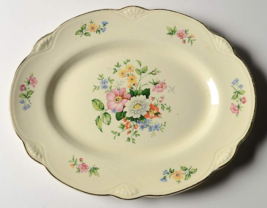 Springtime (Marigold) 11" Oval Serving Platter by Homer Laughlin -1