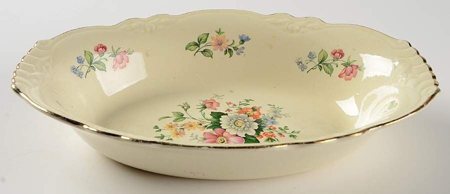 Springtime (Marigold) 9" Oval Vegetable Bowl by Homer Laughlin -1