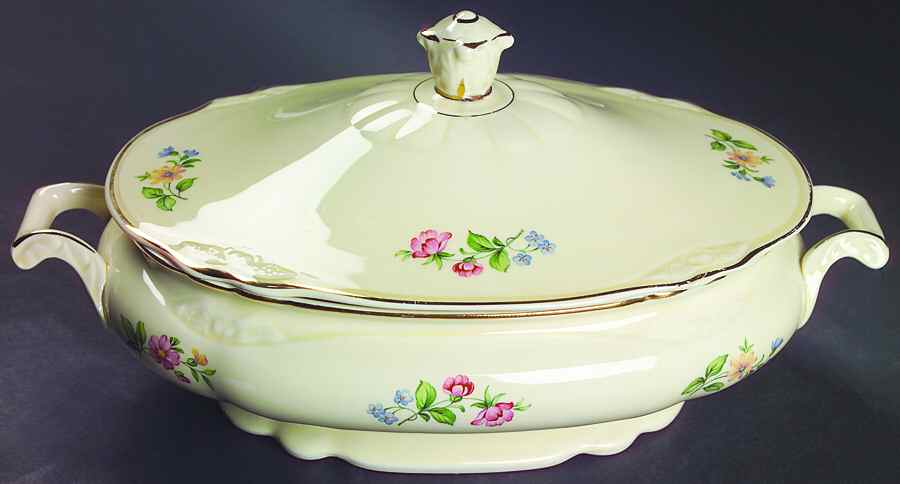 Springtime (Virginia Rose) Oval Covered Vegetable by Homer Laughlin -1