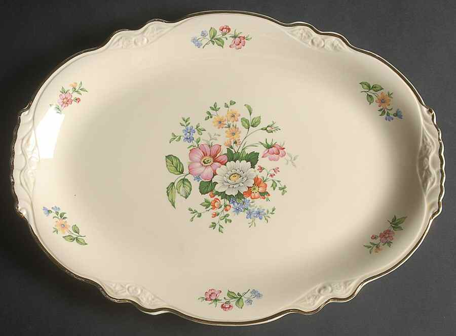 Springtime (Virginia Rose) 13" Oval Serving Platter by Homer Laughlin -1