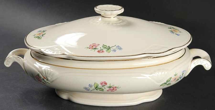Springtime (Virginia Rose) Oval Covered Vegetable by Homer Laughlin -1