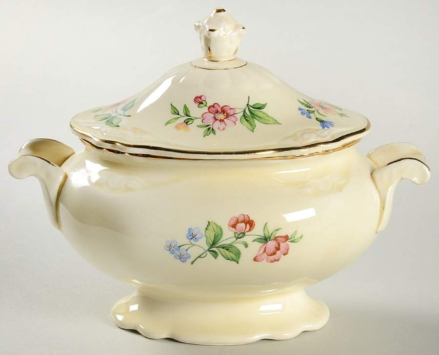 Springtime (Virginia Rose) Sugar Bowl & Lid by Homer Laughlin -1