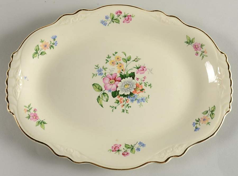 Springtime (Virginia Rose) 11" Oval Serving Platter by Homer Laughlin -1