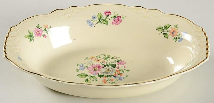 Springtime (Virginia Rose) 9" Oval Vegetable Bowl by Homer Laughlin -1