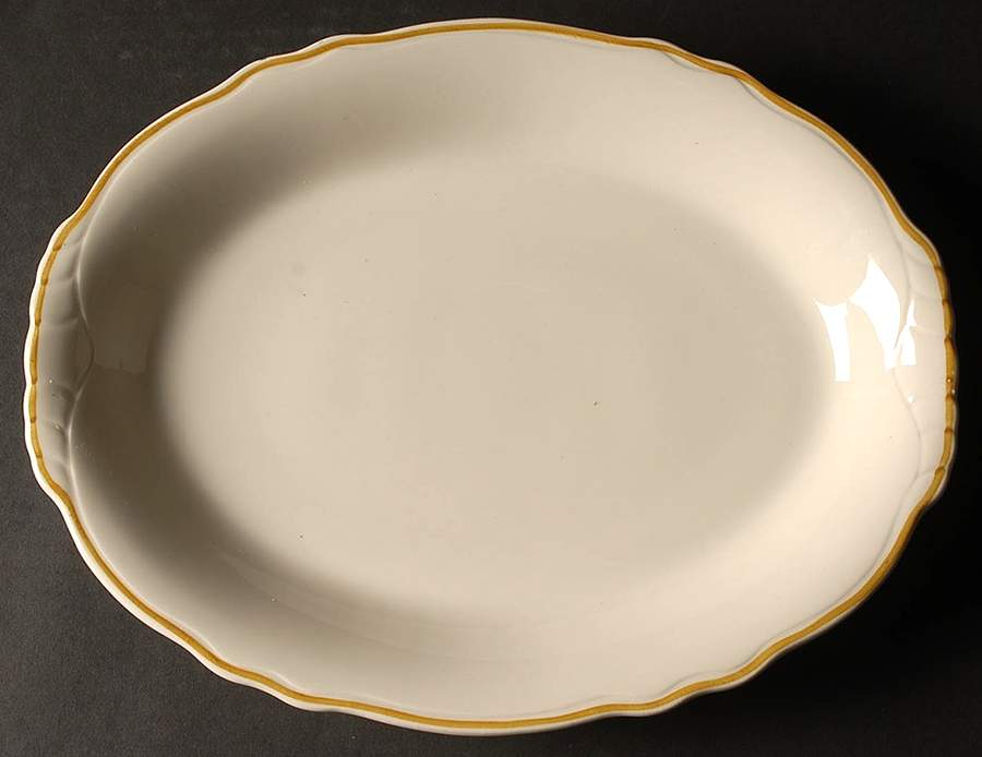 Styleline Gold 12" Oval Serving Platter by Homer Laughlin -1