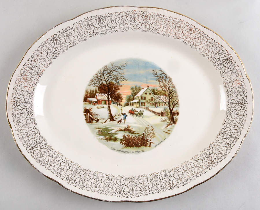 Sun Gold 13" Oval Serving Platter by Homer Laughlin -1