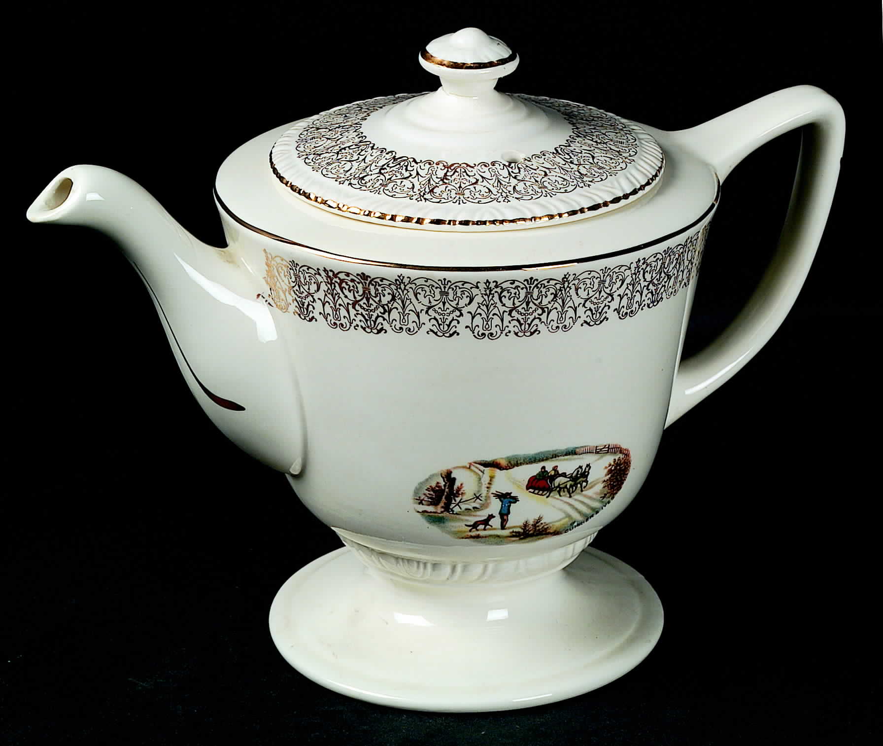 Sun Gold Teapot & Lid by Homer Laughlin -1