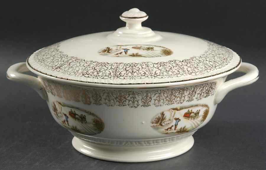 Sun Gold Round Covered Vegetable by Homer Laughlin -1