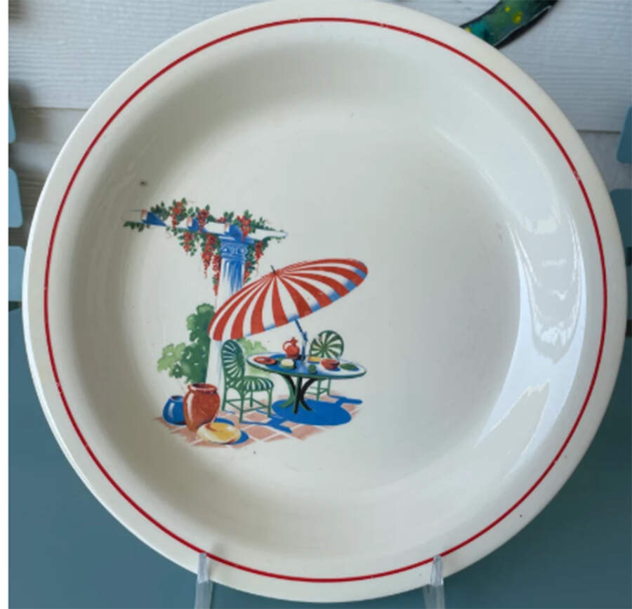Sun Porch 9" Pie Baking Plate by Homer Laughlin -1