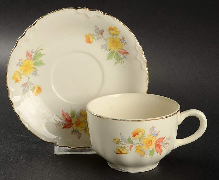Susan Flat Cup & Saucer Set by Homer Laughlin -1