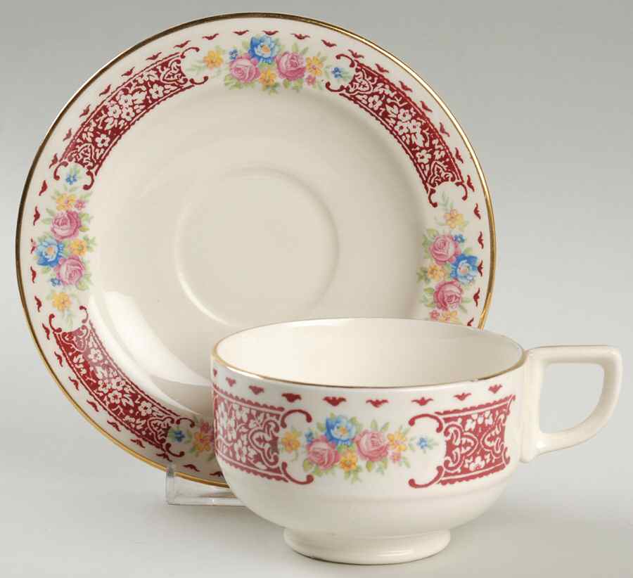 Temp Pica Footed Cup & Saucer Set by Homer Laughlin -1