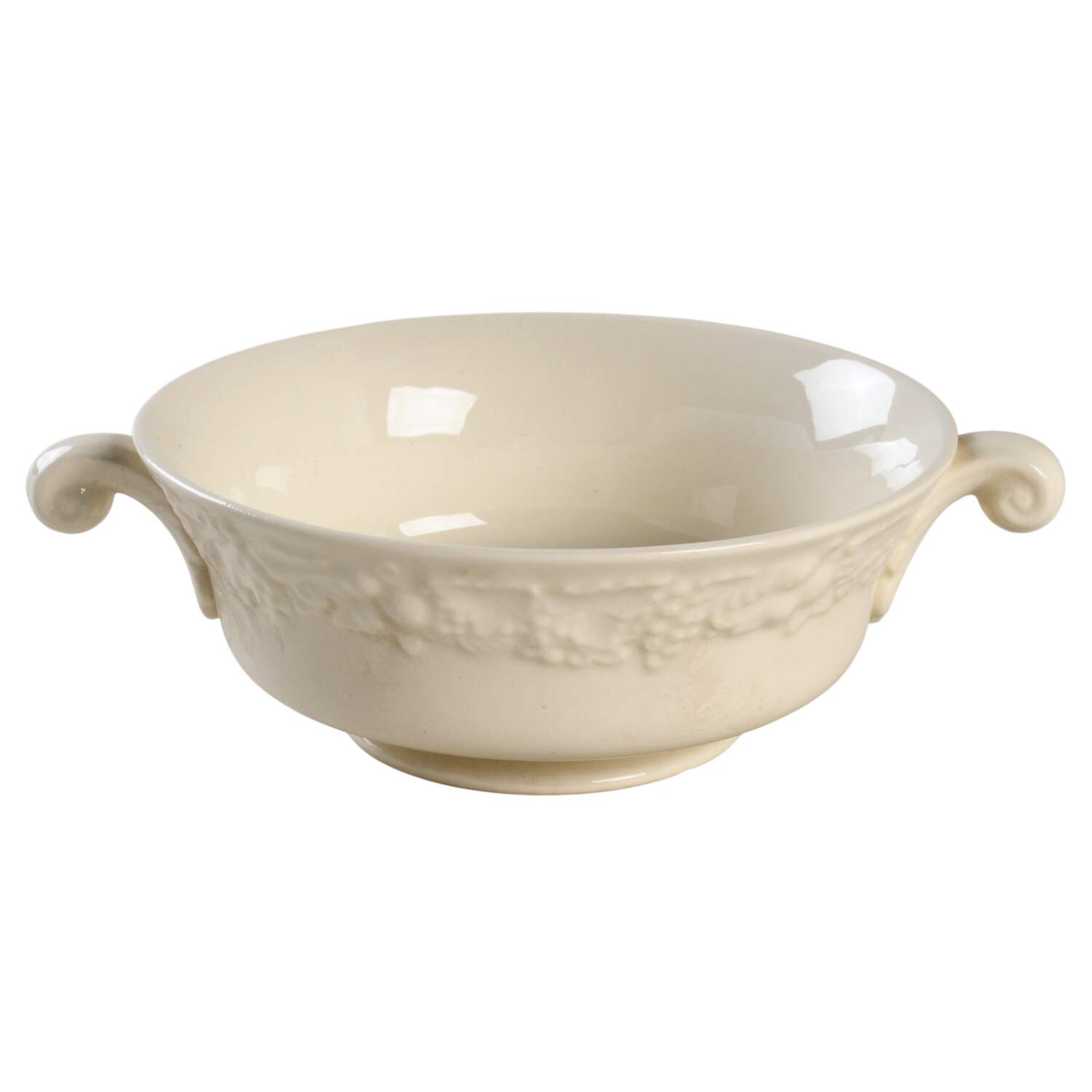 Theme Off White (Eggshell) Footed Cream Soup Bowl by Homer Laughlin -1
