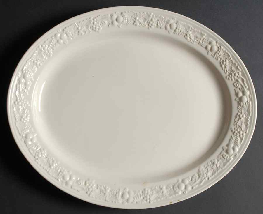 Theme Off White (Eggshell) 15" Oval Serving Platter by Homer Laughlin -1