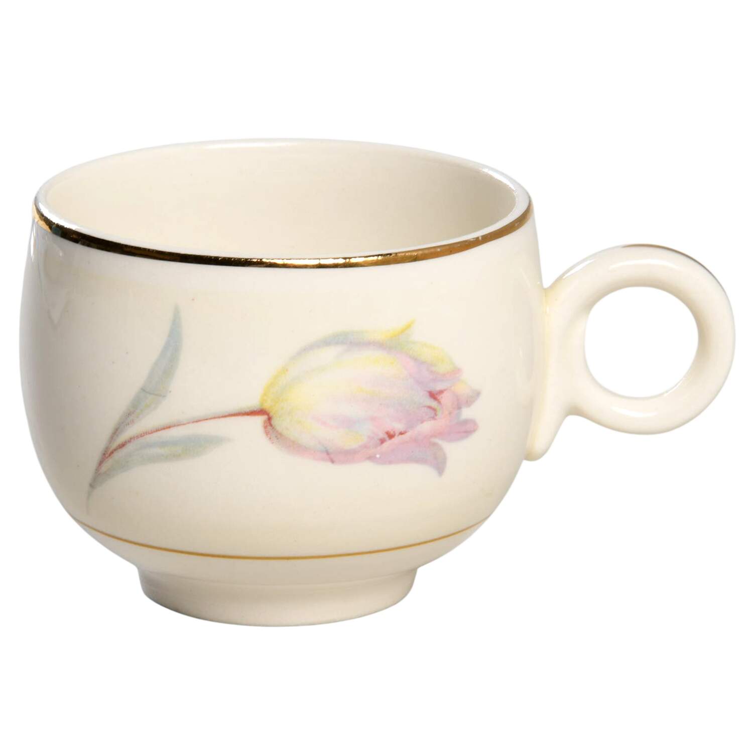 Tulip (Eggshell Nautilus) Flat Demitasse Cup by Homer Laughlin -1