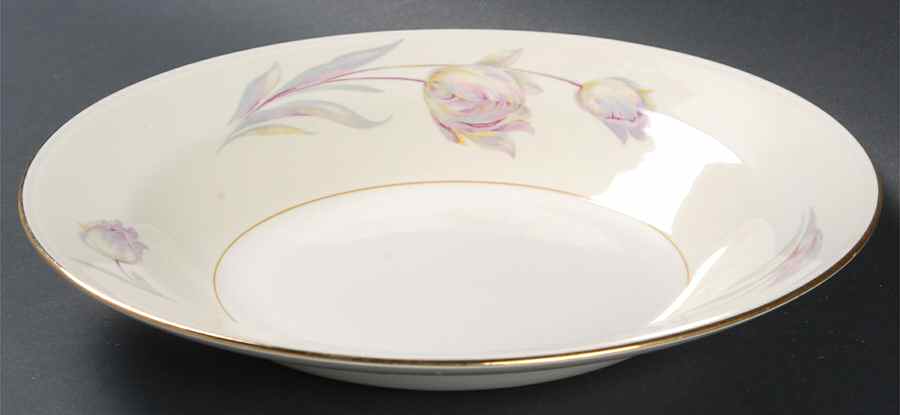 Tulip (Eggshell Nautilus) Rim Soup Bowl by Homer Laughlin -1
