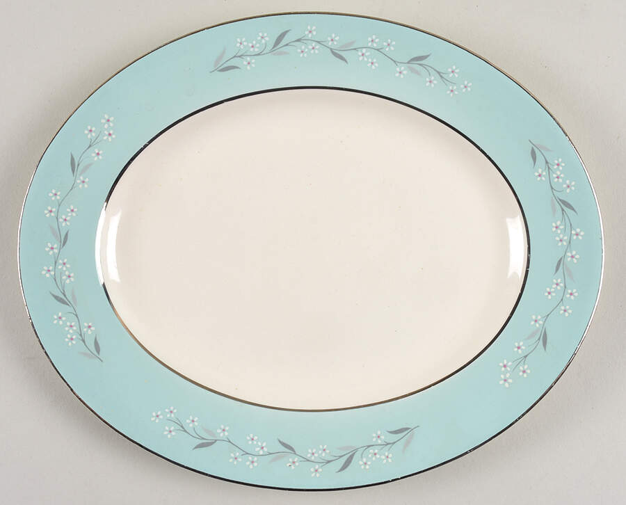 Turquoise Melody Relish/Gravy Underplate by Homer Laughlin -1