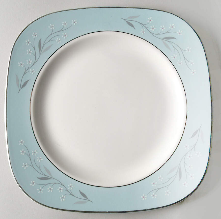 Turquoise Melody Square Salad Plate by Homer Laughlin -1