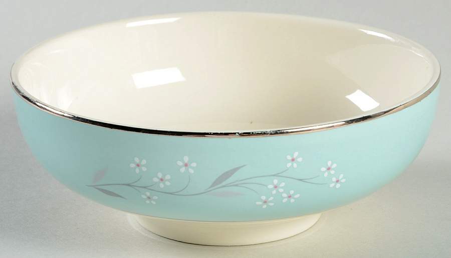 Turquoise Melody Coupe Cereal Bowl by Homer Laughlin -1