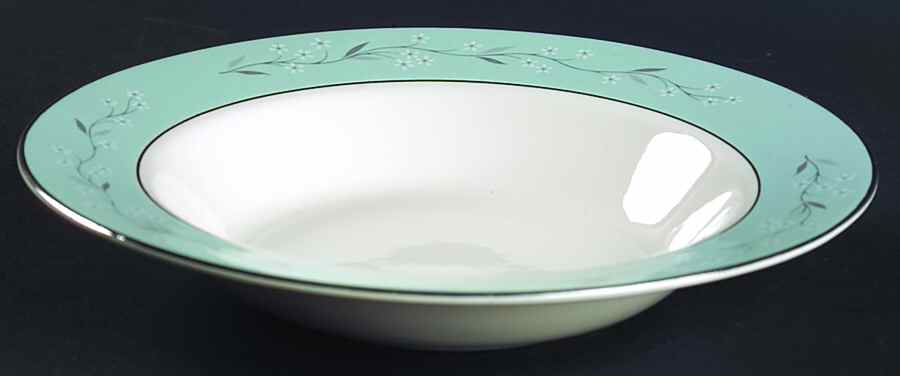 Turquoise Melody Large Rim Soup Bowl by Homer Laughlin -1