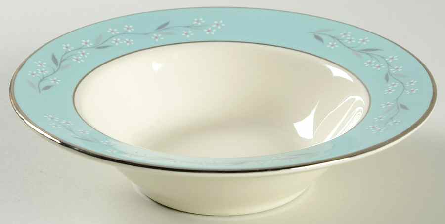 Turquoise Melody Rim Fruit/Dessert (Sauce) Bowl by Homer Laughlin -1