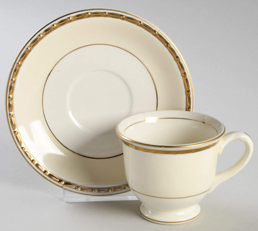 Viceroy Footed Demitasse Cup & Saucer Set by Homer Laughlin -1