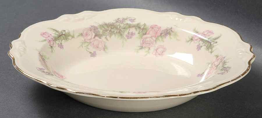 Heather Rose (Virginia Rose) Rim Soup Bowl by Homer Laughlin -1
