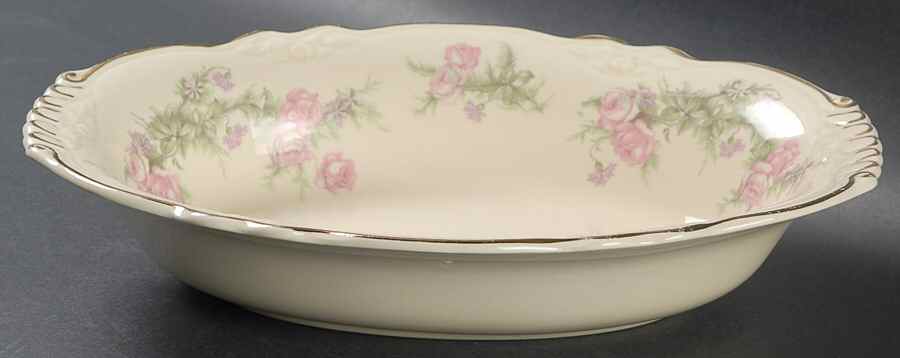 Heather Rose (Virginia Rose) 9" Oval Vegetable Bowl by Homer Laughlin -1
