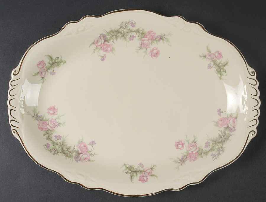 Heather Rose (Virginia Rose) 11" Oval Serving Platter by Homer Laughlin -1