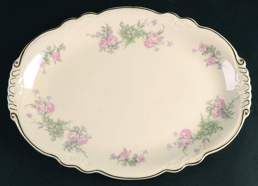 Heather Rose (Virginia Rose) 13" Oval Serving Platter by Homer Laughlin -1