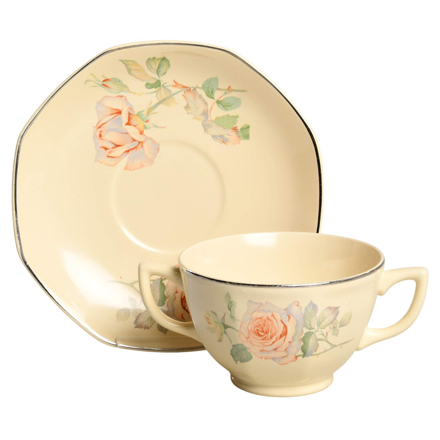 W132 Bouillon Cup & Saucer by Homer Laughlin -1