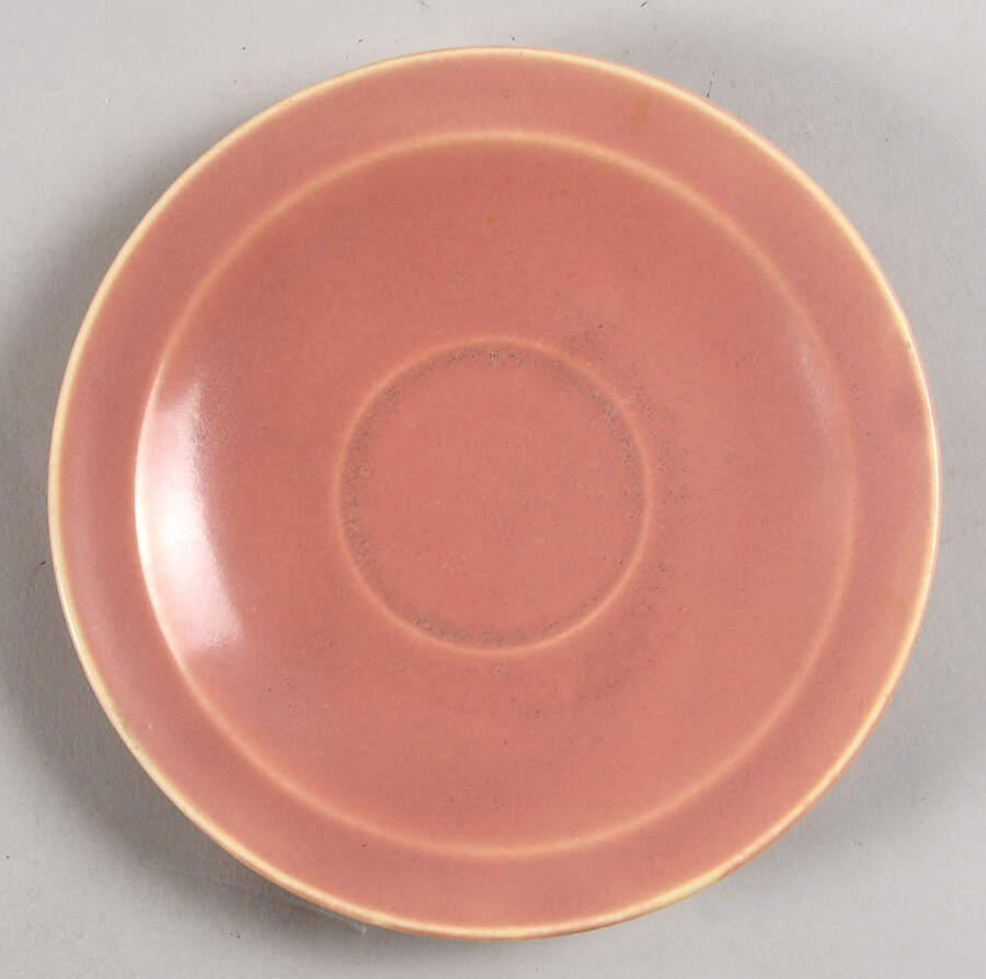 Wells Art Glaze Peach Saucer by Homer Laughlin -1