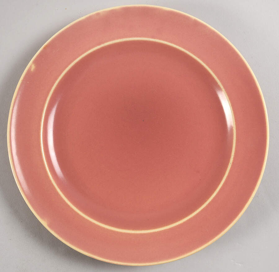 Wells Art Glaze Peach Luncheon Plate by Homer Laughlin -1
