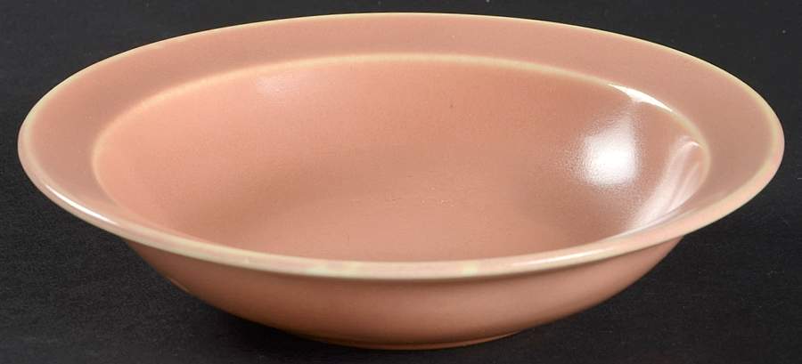 Wells Art Glaze Peach Rim Fruit/Dessert (Sauce) Bowl by Homer Laughlin -1