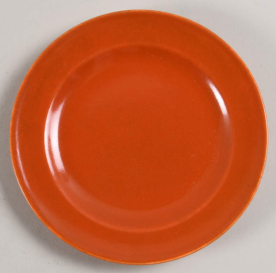 Wells Art Glaze Red Bread & Butter Plate by Homer Laughlin -1