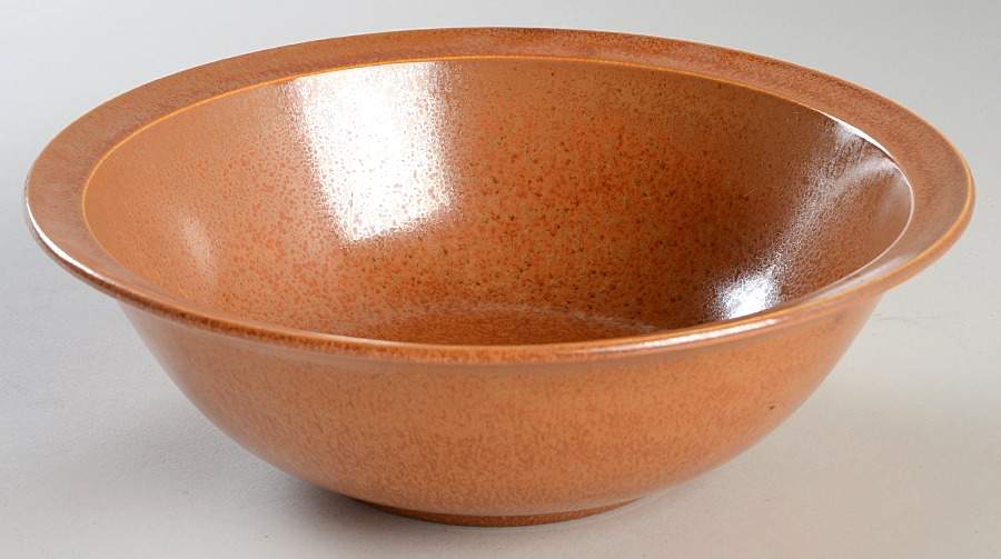Wells Art Glaze Rust 9" Round Vegetable Bowl by Homer Laughlin -1
