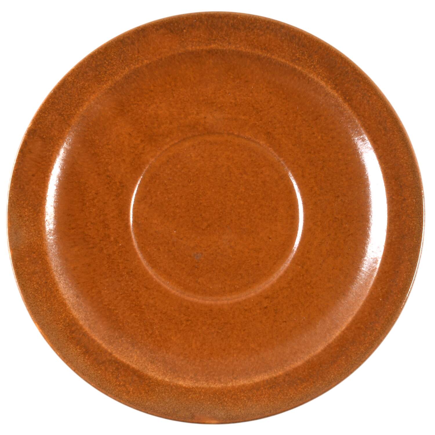 Wells Art Glaze Rust Saucer for Cream Soup Bowl by Homer Laughlin -1