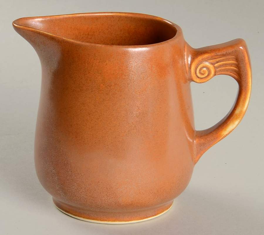 Wells Art Glaze Rust 12 Oz Pitcher by Homer Laughlin -1